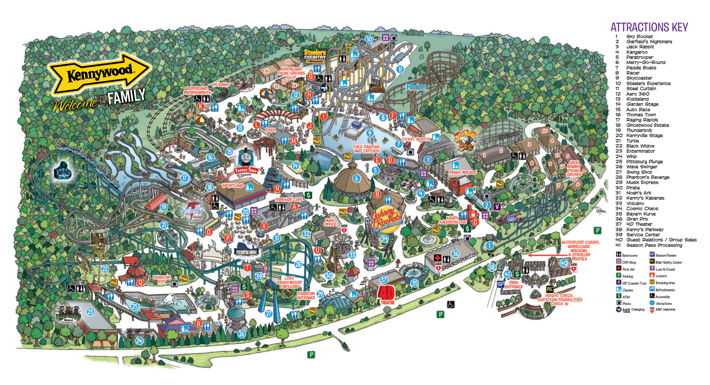 Kennywood Amusement Park Map